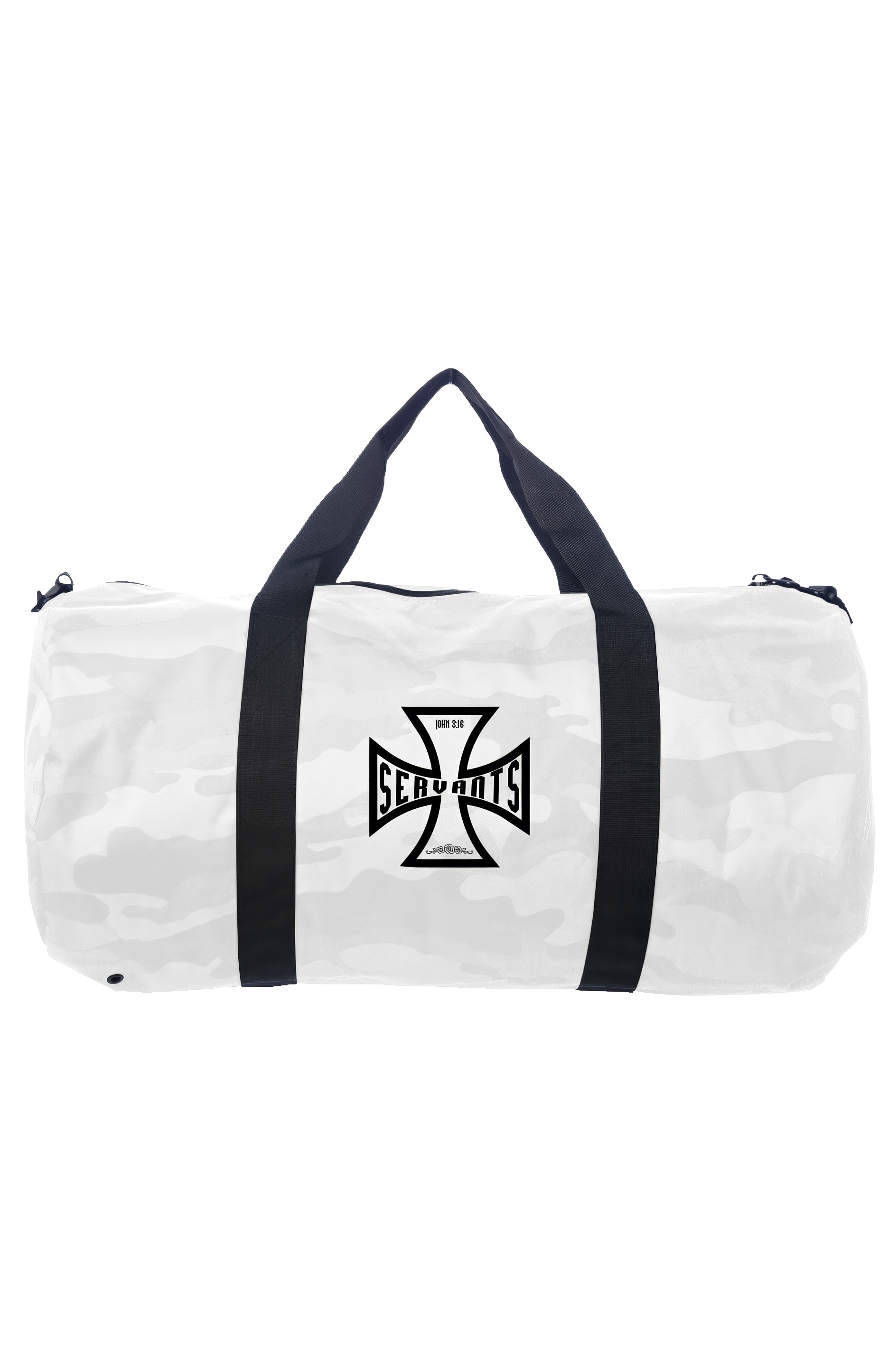 White Camo Iron Cross Duffle Bag